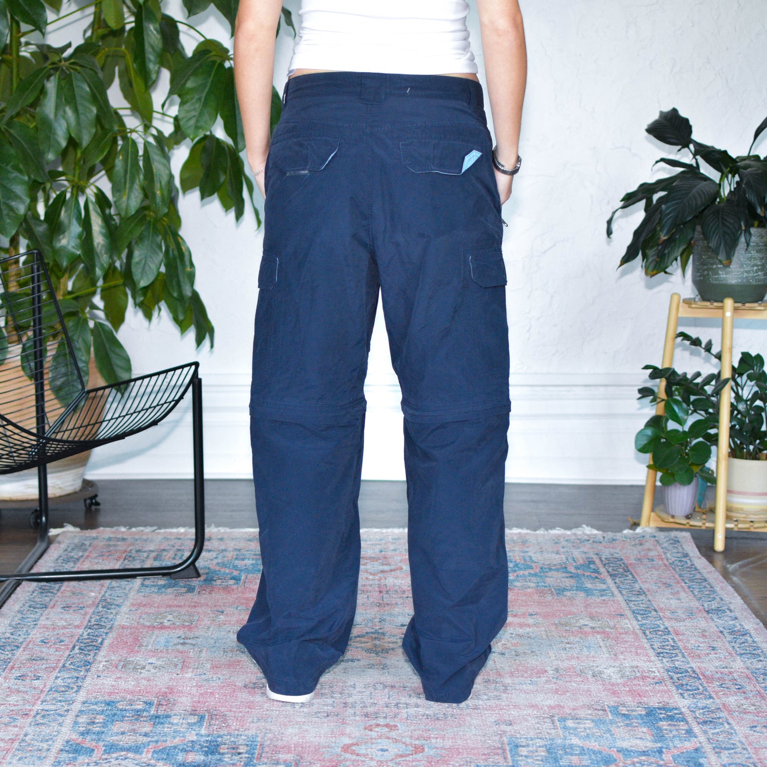 Vintage Mossimo Navy and Baby Blue Convertible Cargo Pants