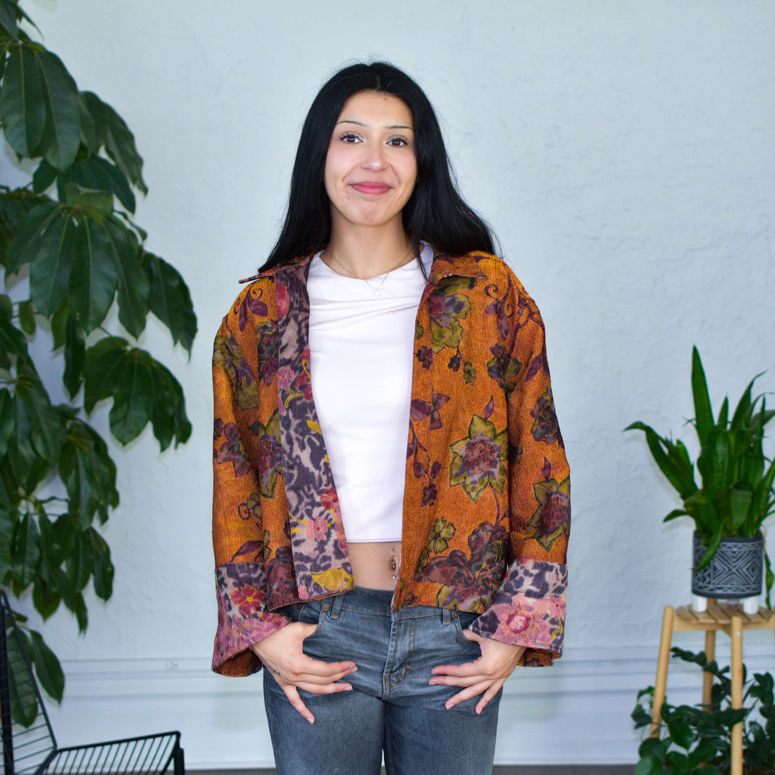 Vintage Reversable Floral Tapestry Jacket