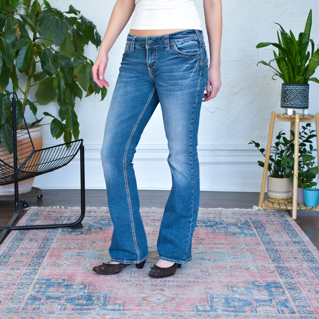 Vintage Y2K Silver Suki Mid Boot Cut Jeans