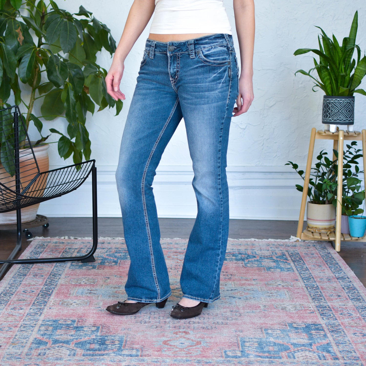 Vintage Y2K Silver Suki Mid Boot Cut Jeans