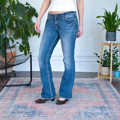 Vintage Y2K Silver Suki Mid Boot Cut Jeans