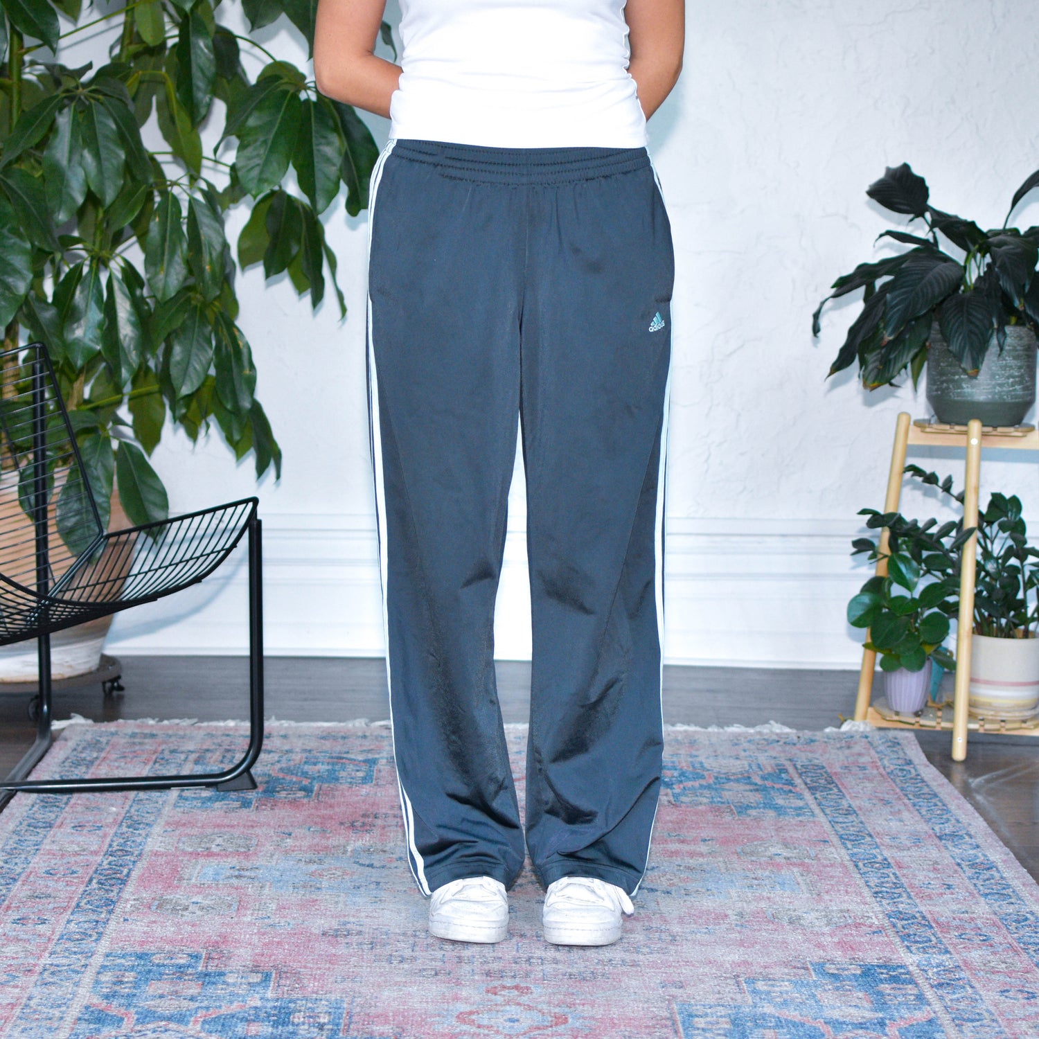 Vintage 2010s Adidas Gray and Baby Blue Femme Track Pants