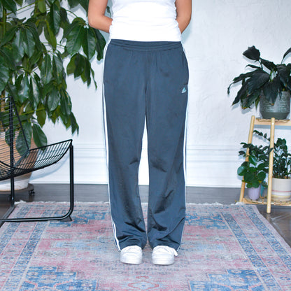 Vintage 2010s Adidas Gray and Baby Blue Femme Track Pants