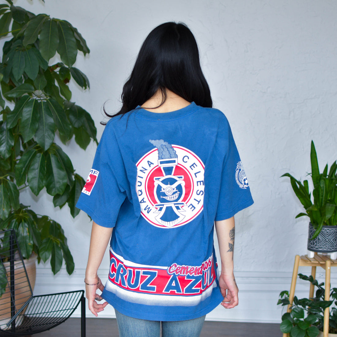 Vintage Cruz Azul AOP Graphic T-Shirt