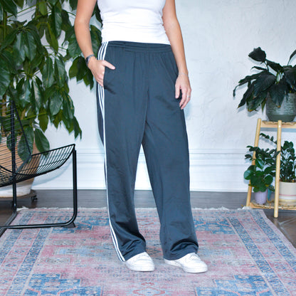 Vintage 2010s Adidas Gray and Baby Blue Femme Track Pants