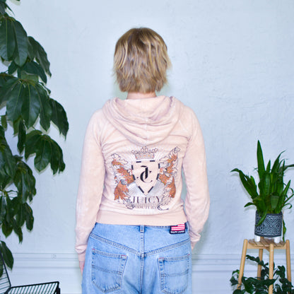 Vintage Y2K Juicy Couture Light Pink Terrycloth Hoodie