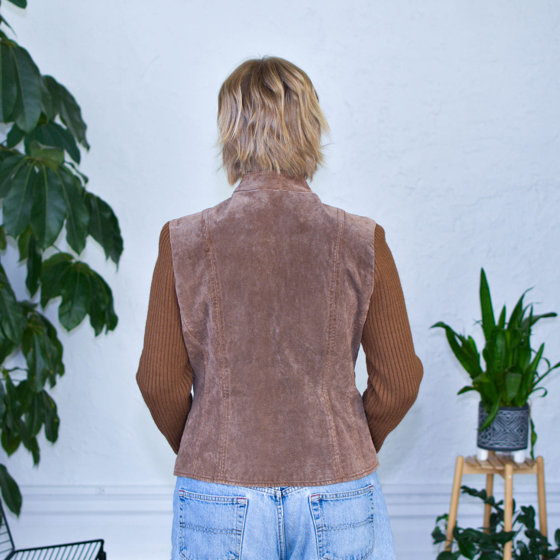 Vintage Y2K Live a Little Leather &amp; Knit Jacket