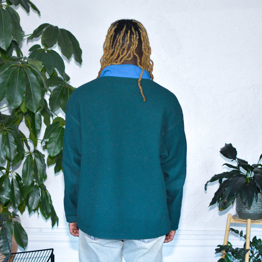 Vintage Long-Sleeve Columbia Dark Green Fleece