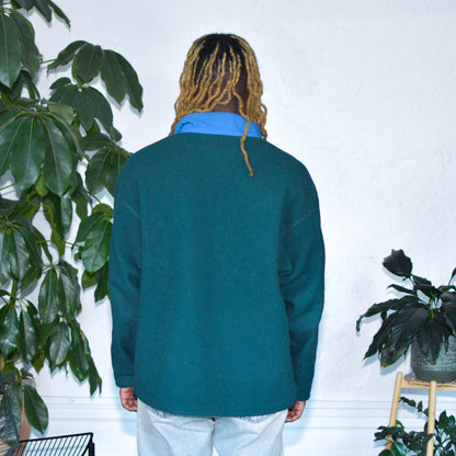 Vintage Long-Sleeve Columbia Dark Green Fleece