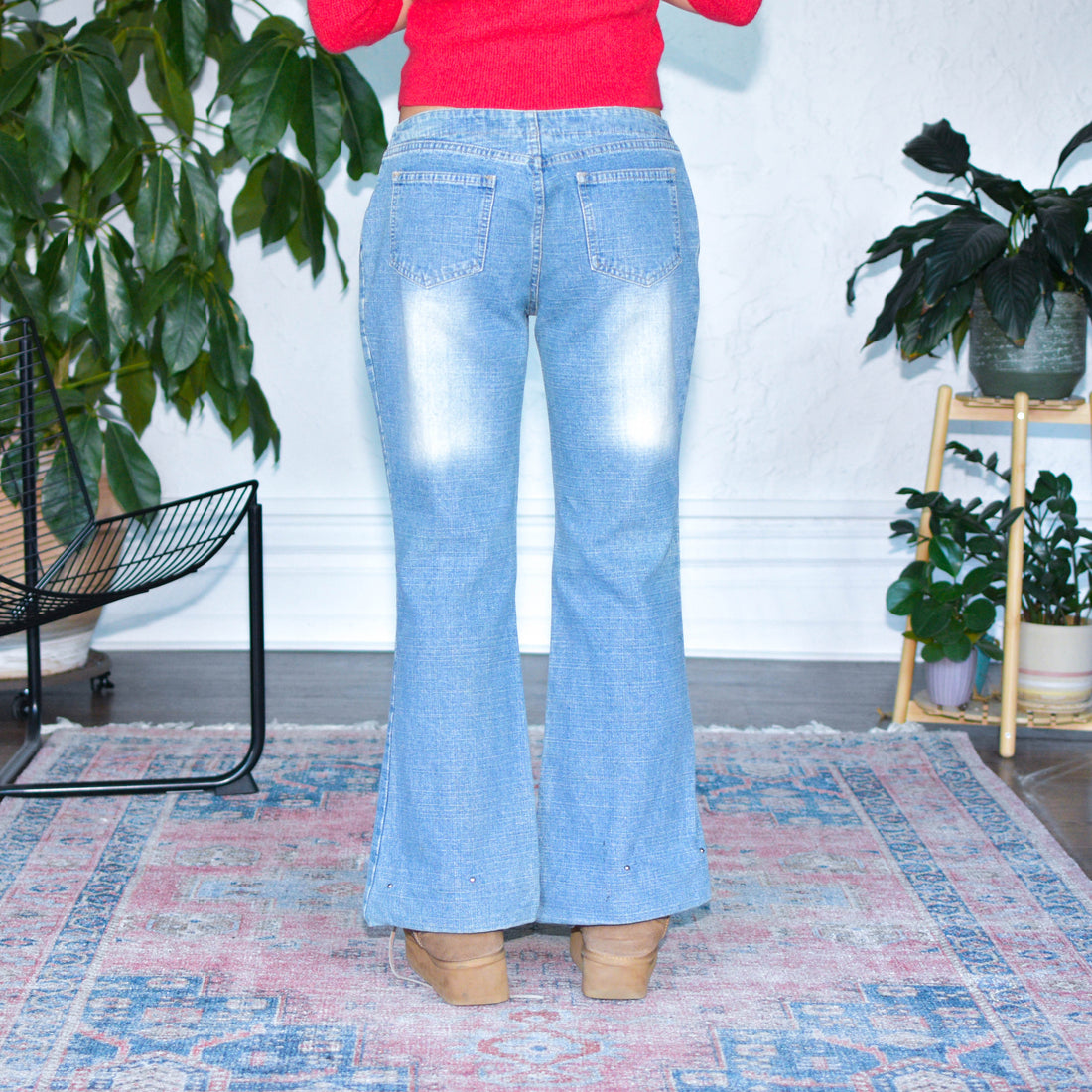 Vintage Y2k Low-Rise Cord Lace Boot Cut Jeans