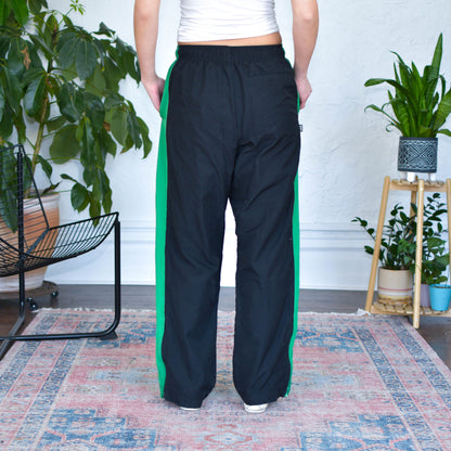 Vintage Y2K Nike Black and Green Insulated Track Pants