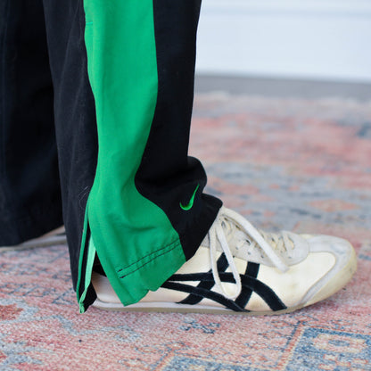 Vintage Y2K Nike Black and Green Insulated Track Pants