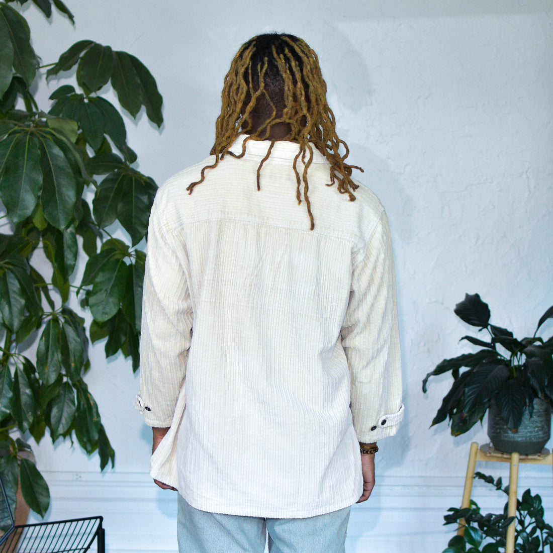 Vintage Y2K Long-Sleeve L.A. Blues Corduroy Zip-Up Jacket
