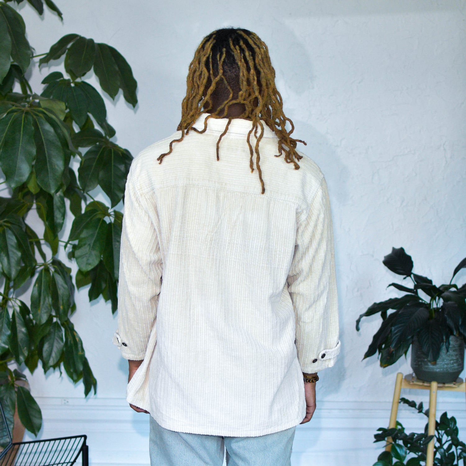 Vintage Y2K Long-Sleeve L.A. Blues Corduroy Zip-Up Jacket