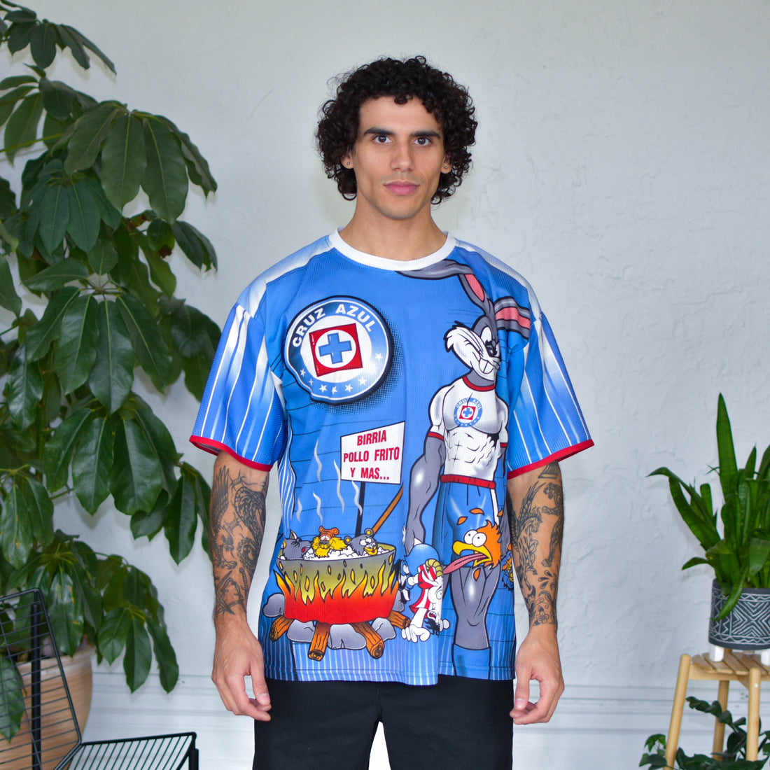 Vintage Cruz Azul Mascot Caricature AOP Jersey