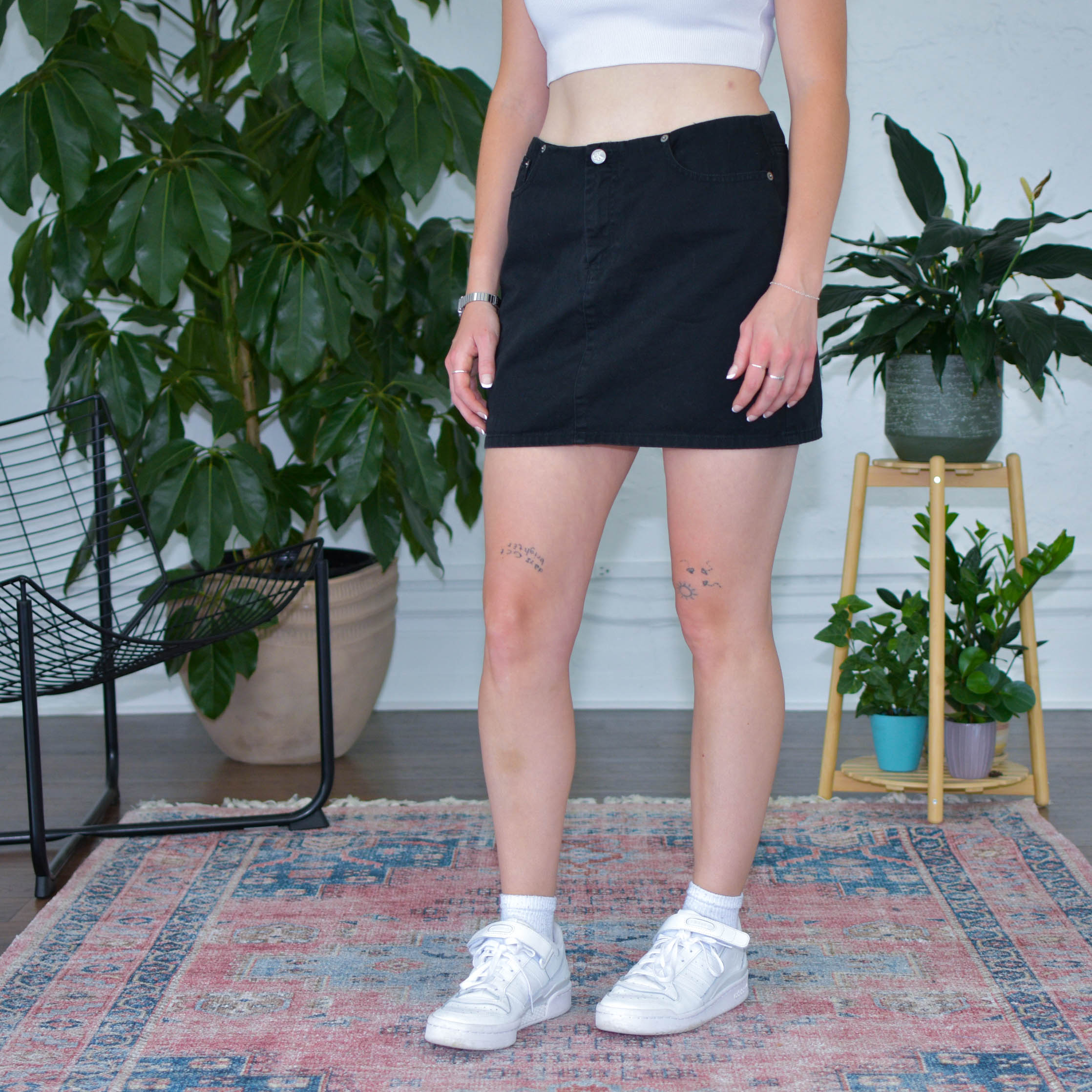 Vintage Calvin Klein Black Denim Mini Skirt