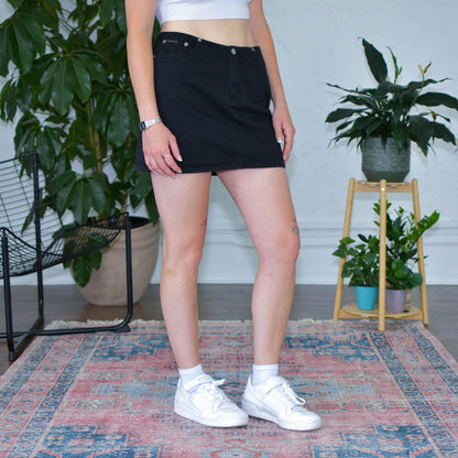 Vintage Calvin Klein Black Denim Mini Skirt