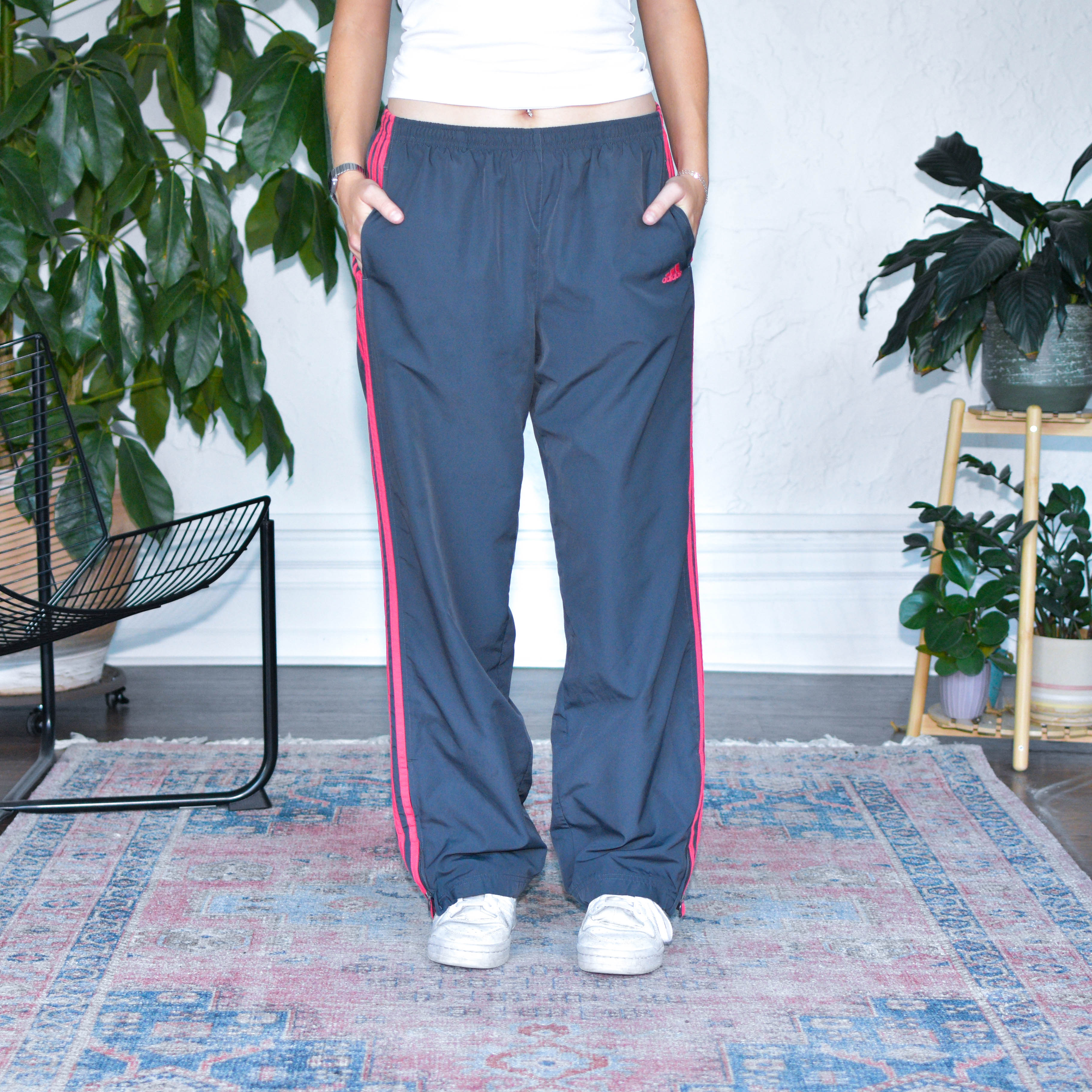 Vintage 2009 Adidas Femme Pink and Gray Track Pants