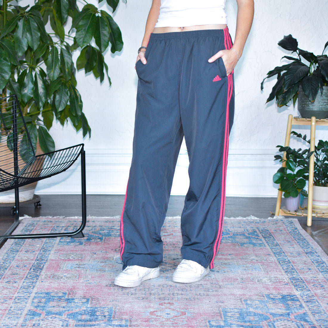 Vintage 2009 Adidas Femme Pink and Gray Track Pants