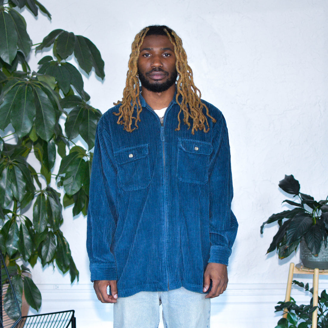 Vintage Long-Sleeve North Crest Corduroy Zip-Up Jacket