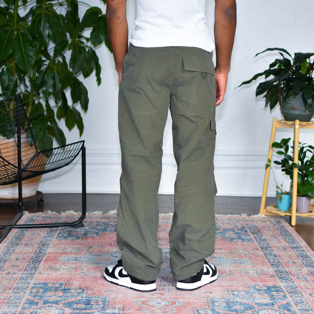 Y2k No Boundaries Olive Nylon Pants