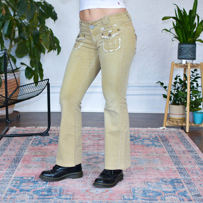Vintage Y2K Z. Cavaricci Tan Low Rise Flare Pants