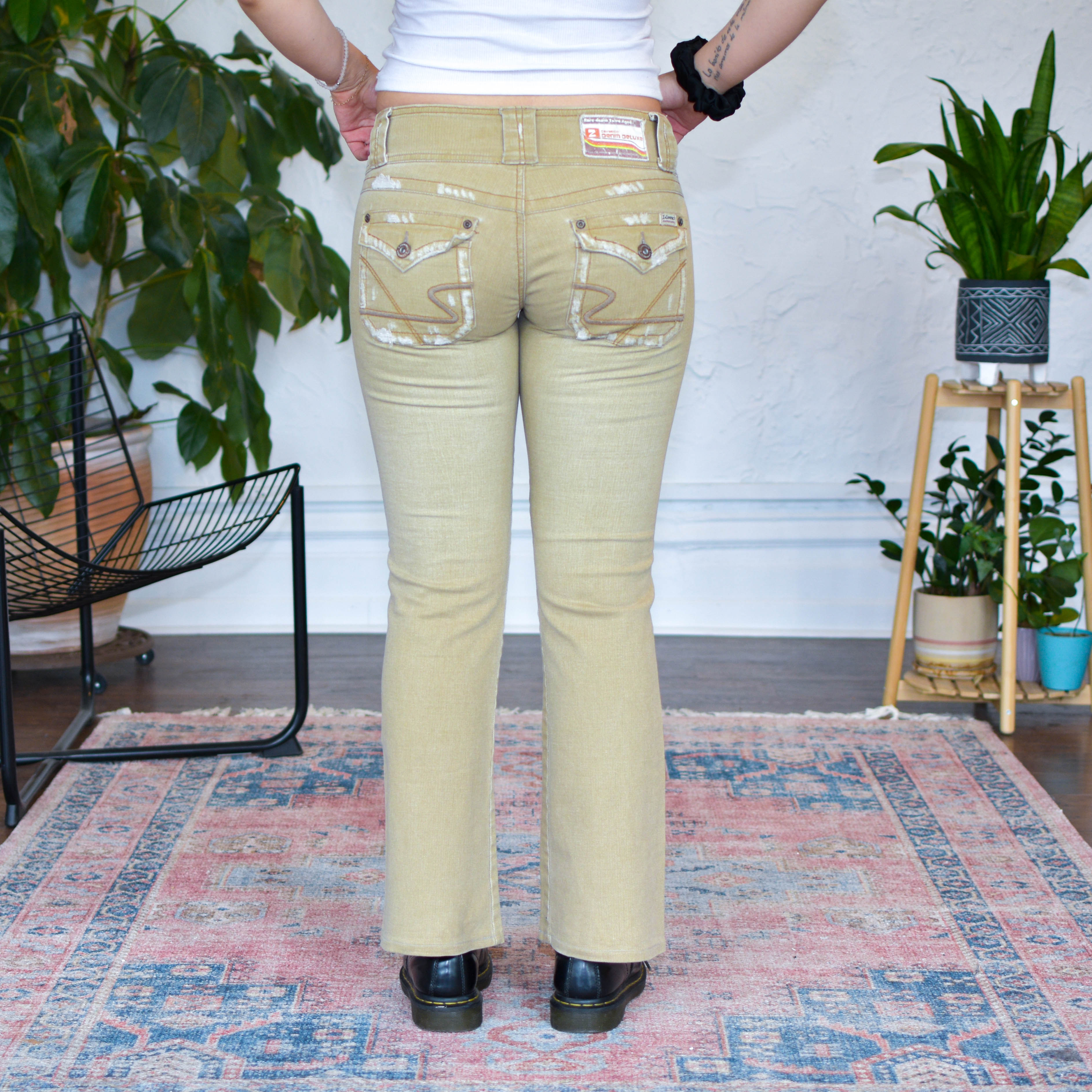 Vintage Y2K Z. Cavaricci Tan Low Rise Flare Pants