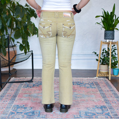 Vintage Y2K Z. Cavaricci Tan Low Rise Flare Pants