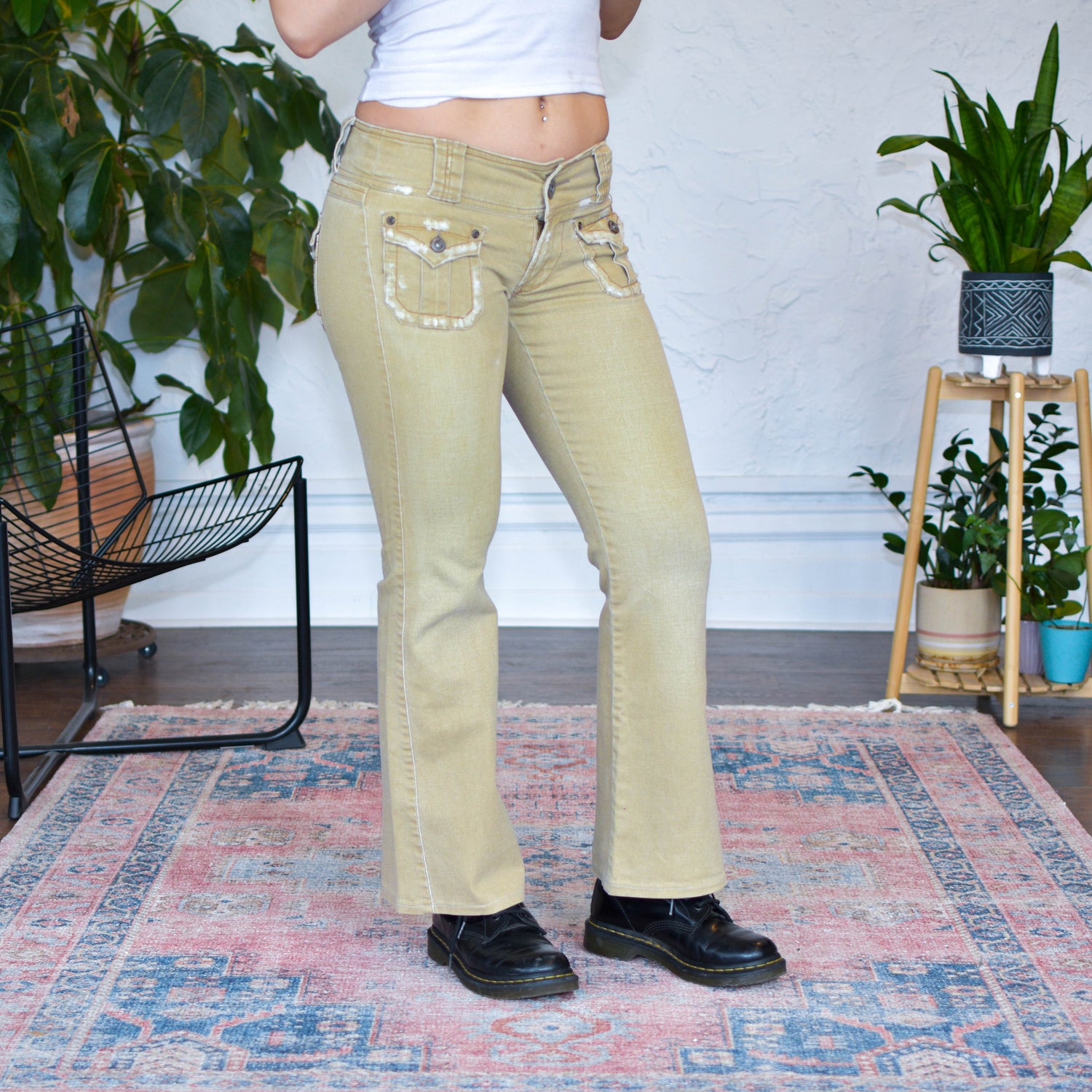 Vintage Y2K Z. Cavaricci Tan Low Rise Flare Pants