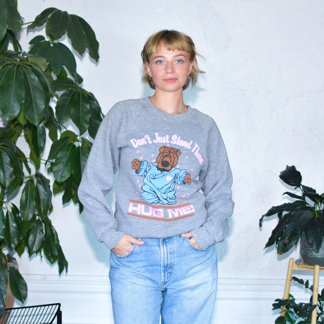 Vintage 80s Russell Athletic &quot;Hug Me&quot; Sweatshirt