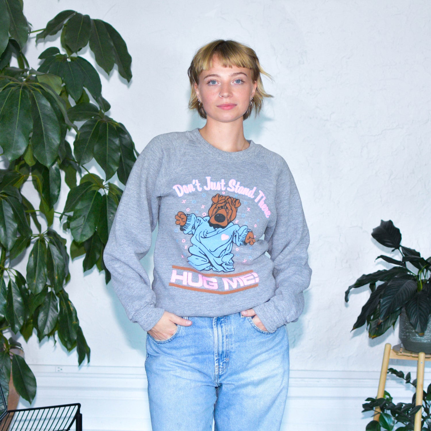 Vintage 80s Russell Athletic &quot;Hug Me&quot; Sweatshirt