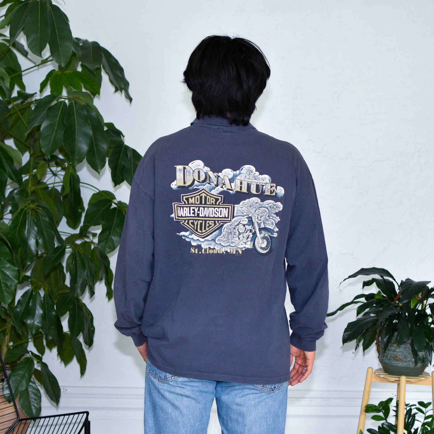 1997 Harley Davidson Graphic Long Sleeve Polo Shirt