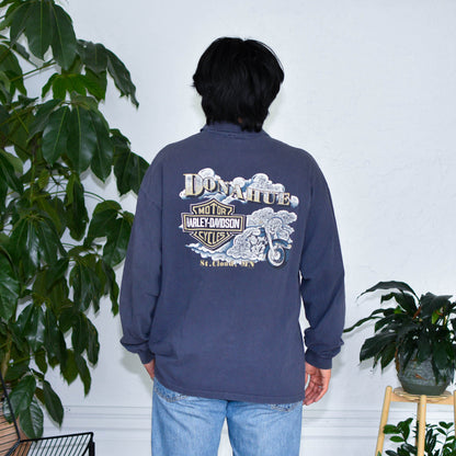 1997 Harley Davidson Graphic Long Sleeve Polo Shirt