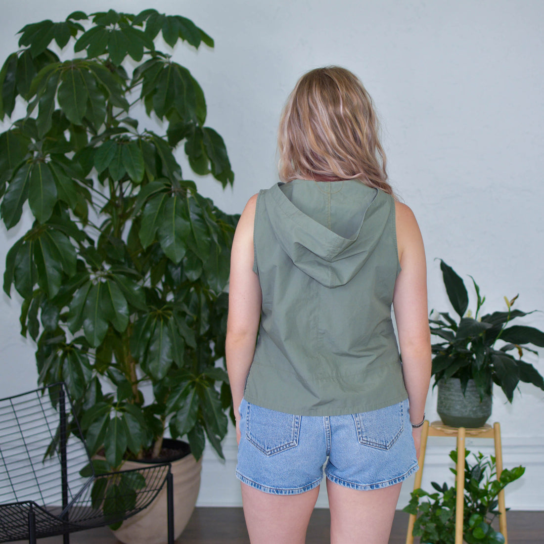 Y2k Green Hooded Vest