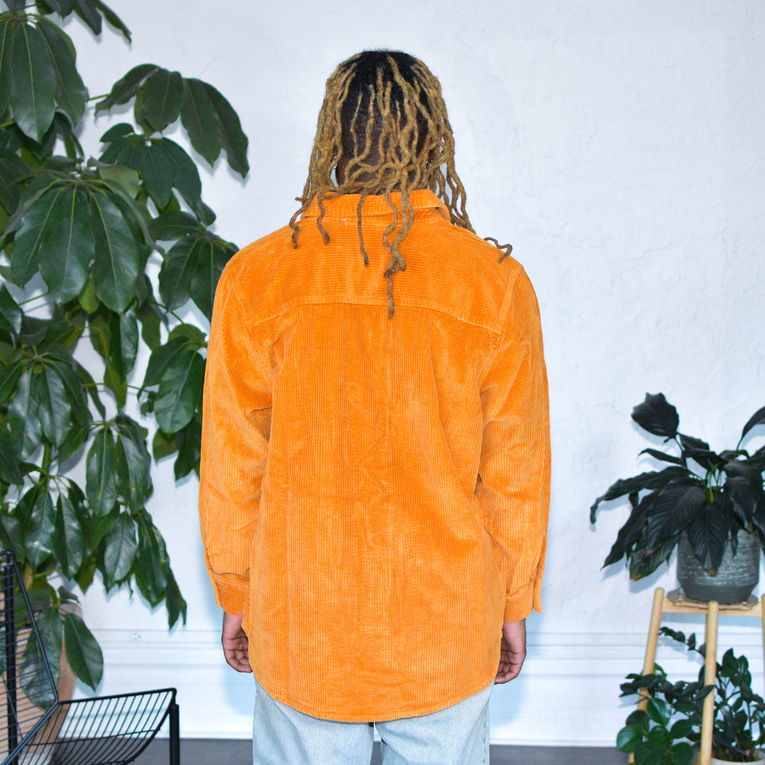 Vintage Burnt Orange Corduroy Button-Down Shirt