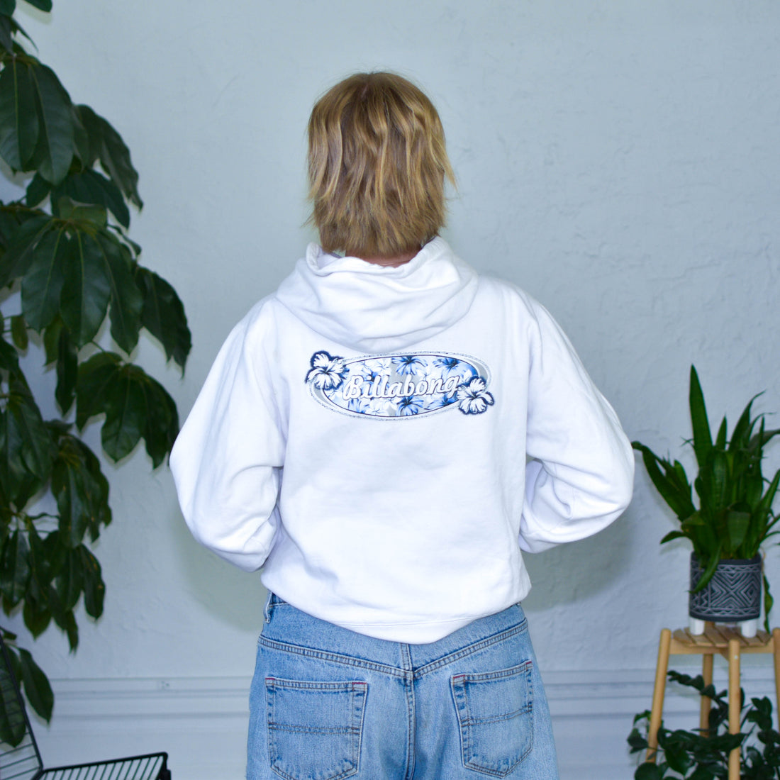 Y2K Billabong Femme Signature White Hoodie