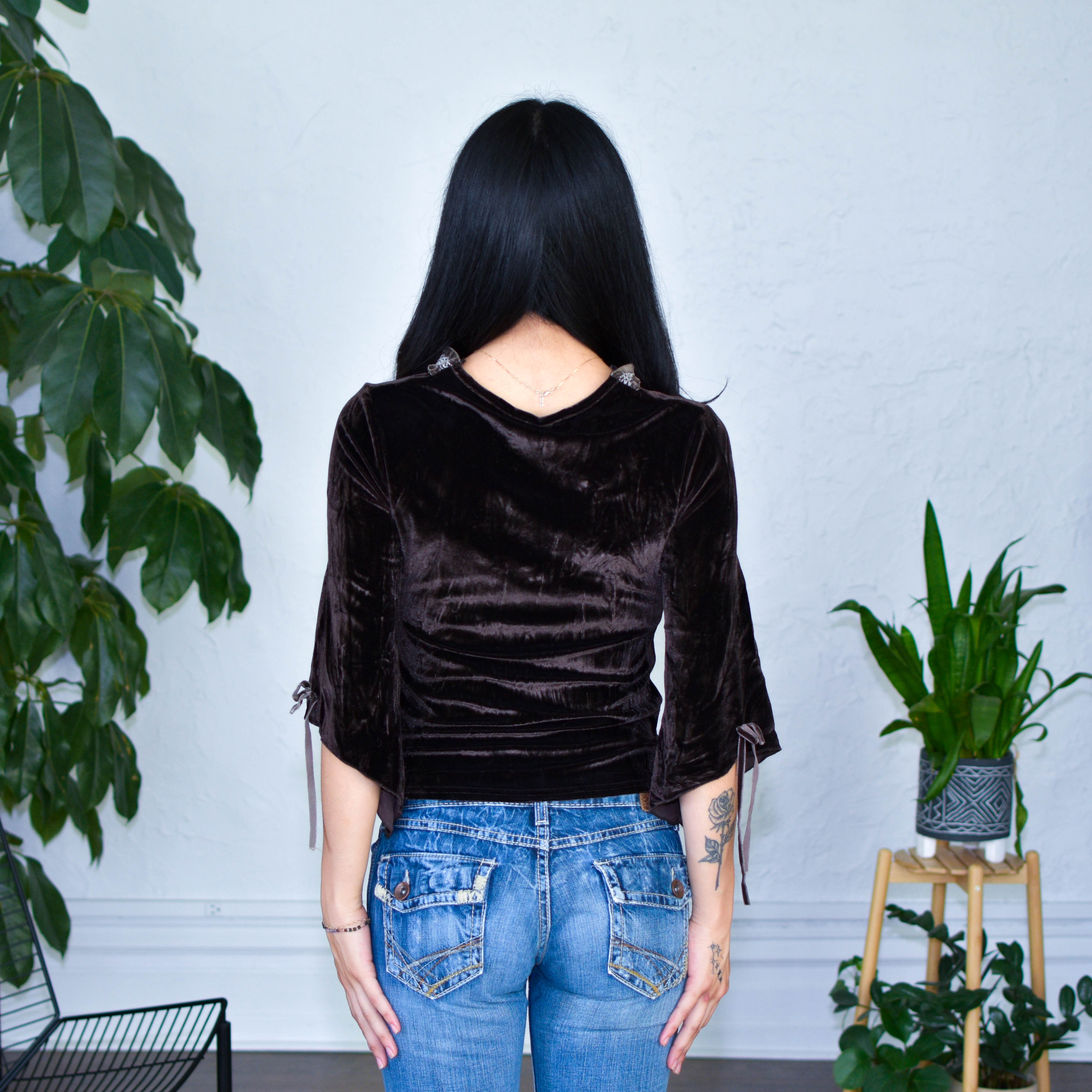 Martine And J Paris Brown Velour Blouse