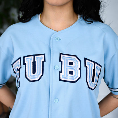 Vintage Y2K FUBU Baby Blue Baseball Jersey