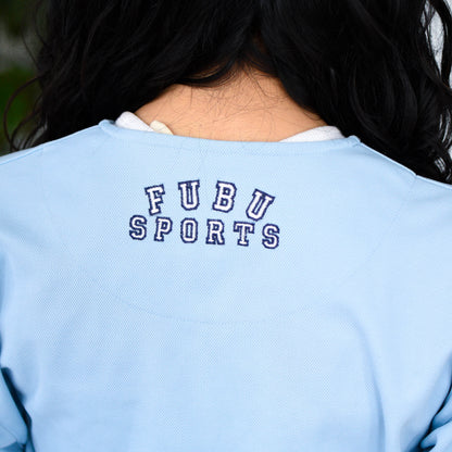 Vintage Y2K FUBU Baby Blue Baseball Jersey