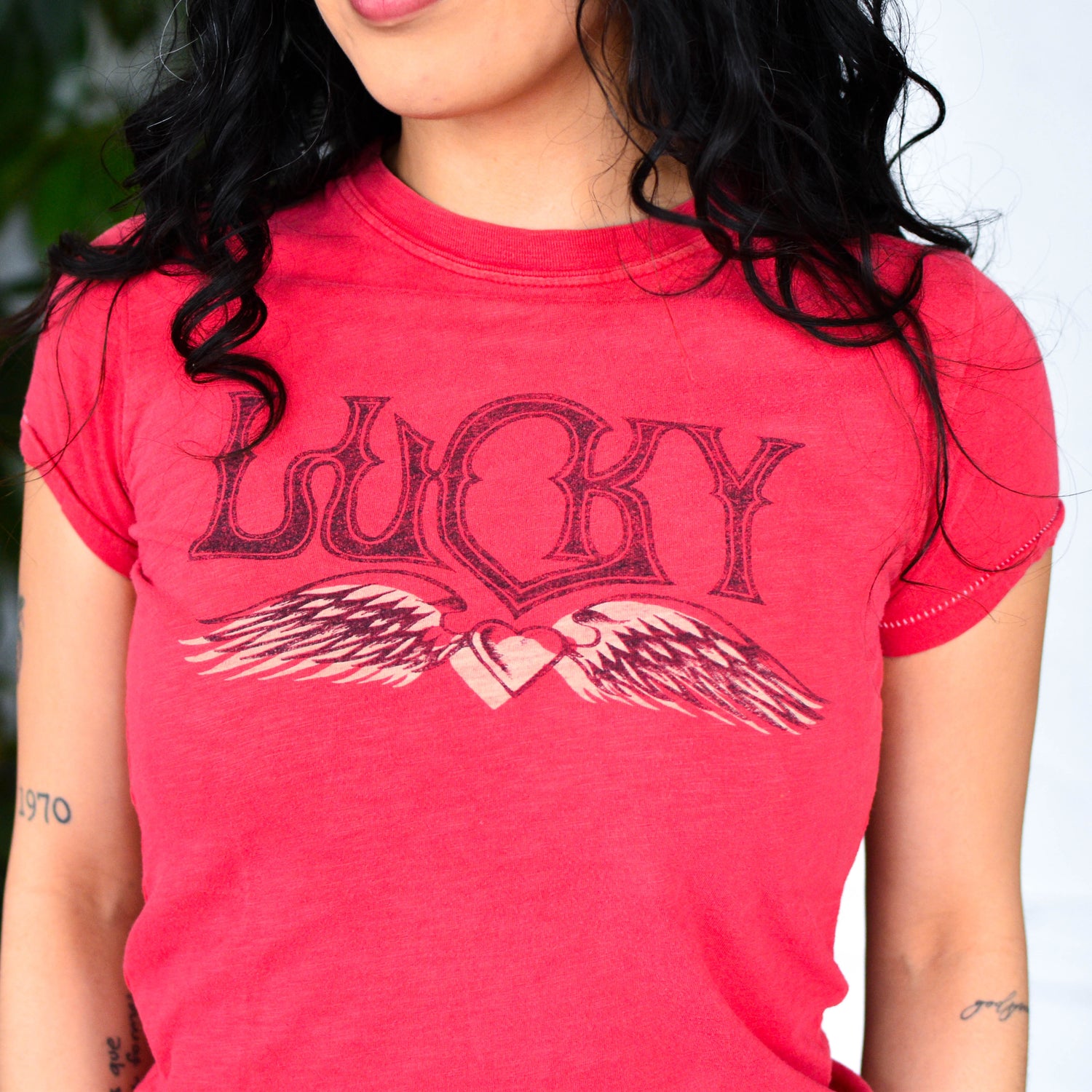 Y2K Femme Lucky Brand Hot Pink Graphic T-Shirt