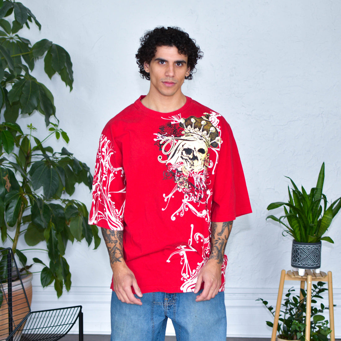 Y2K Ruthless Art AOP Skull T-Shirt