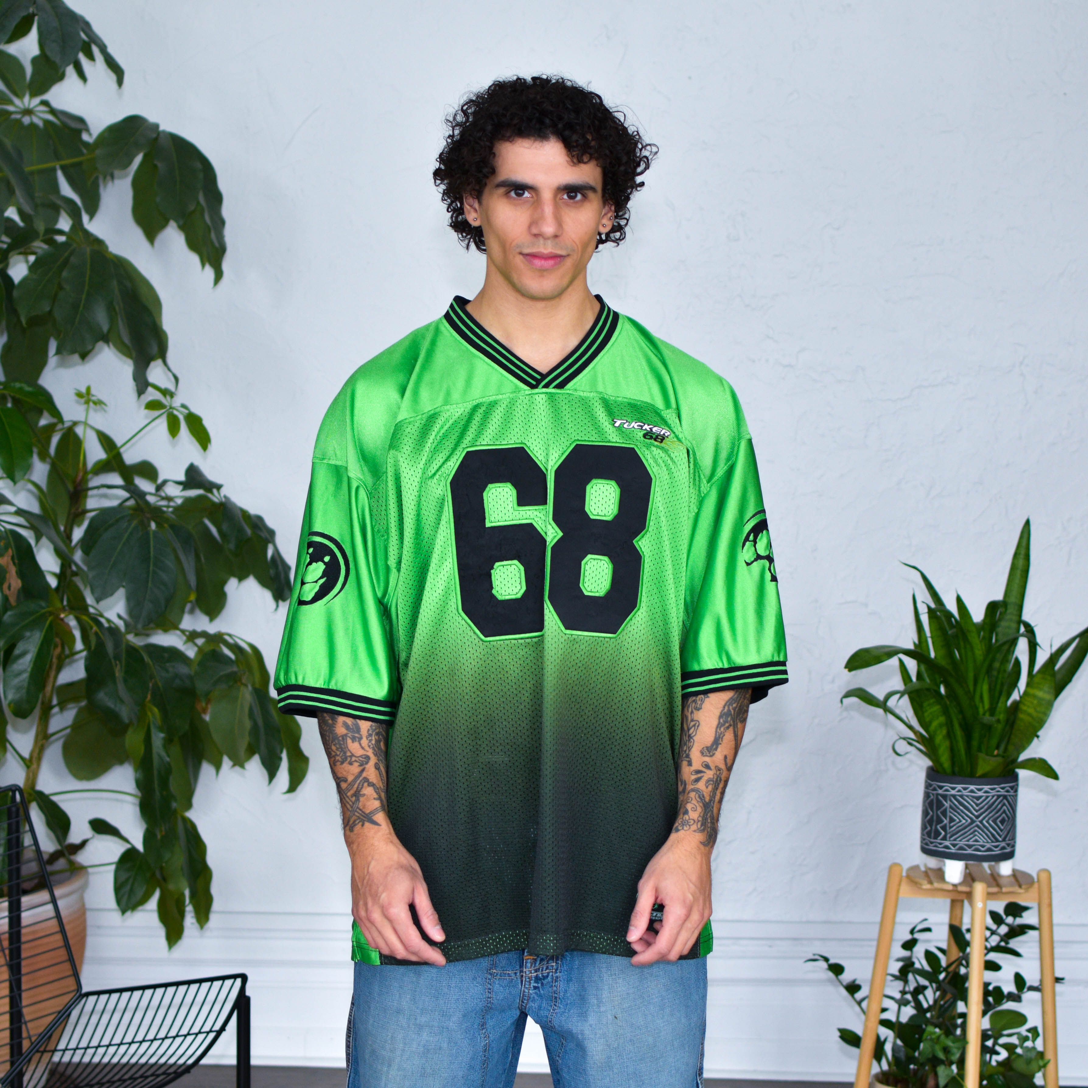 Y2K Arctic Cat Green Football Jersey