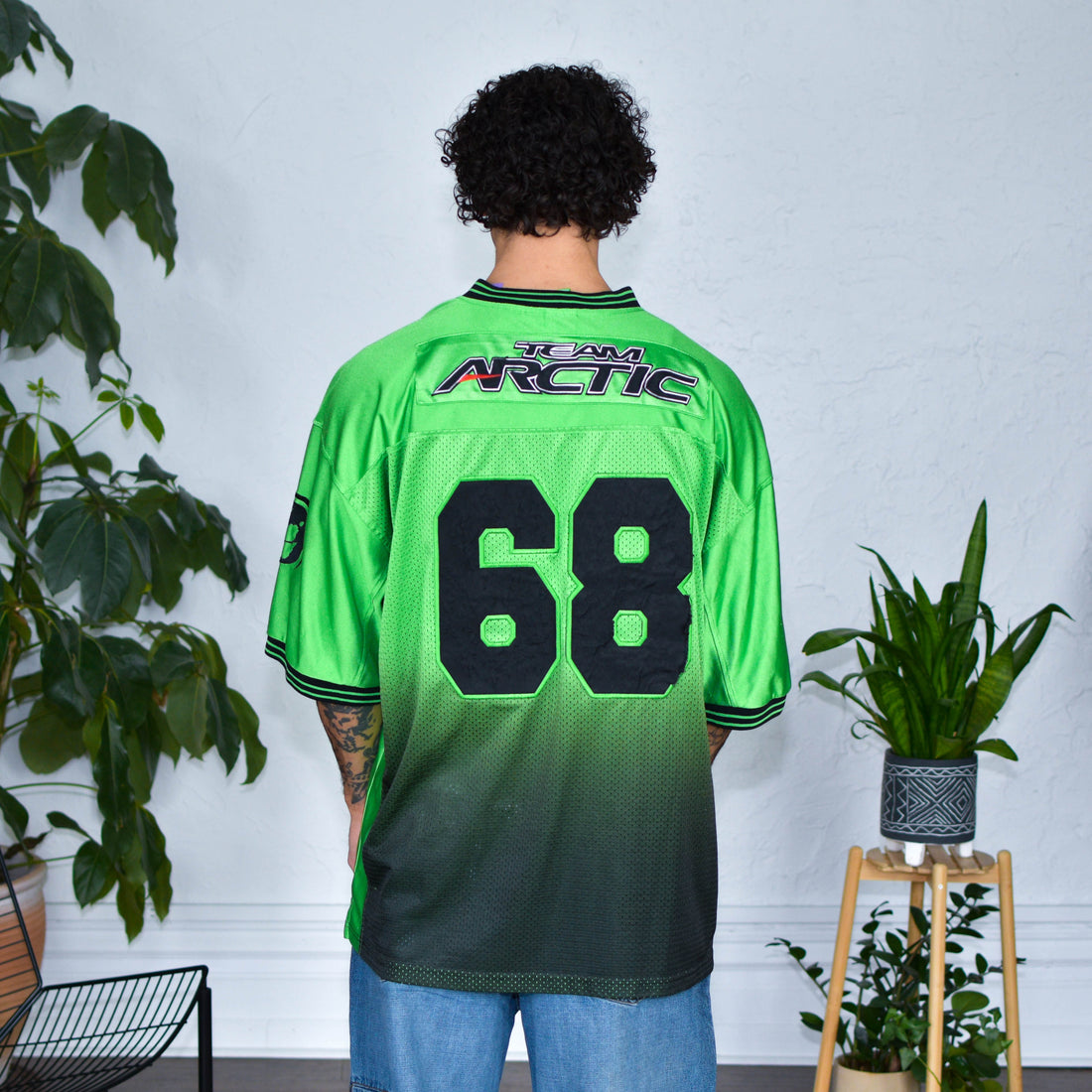 Y2K Arctic Cat Green Football Jersey