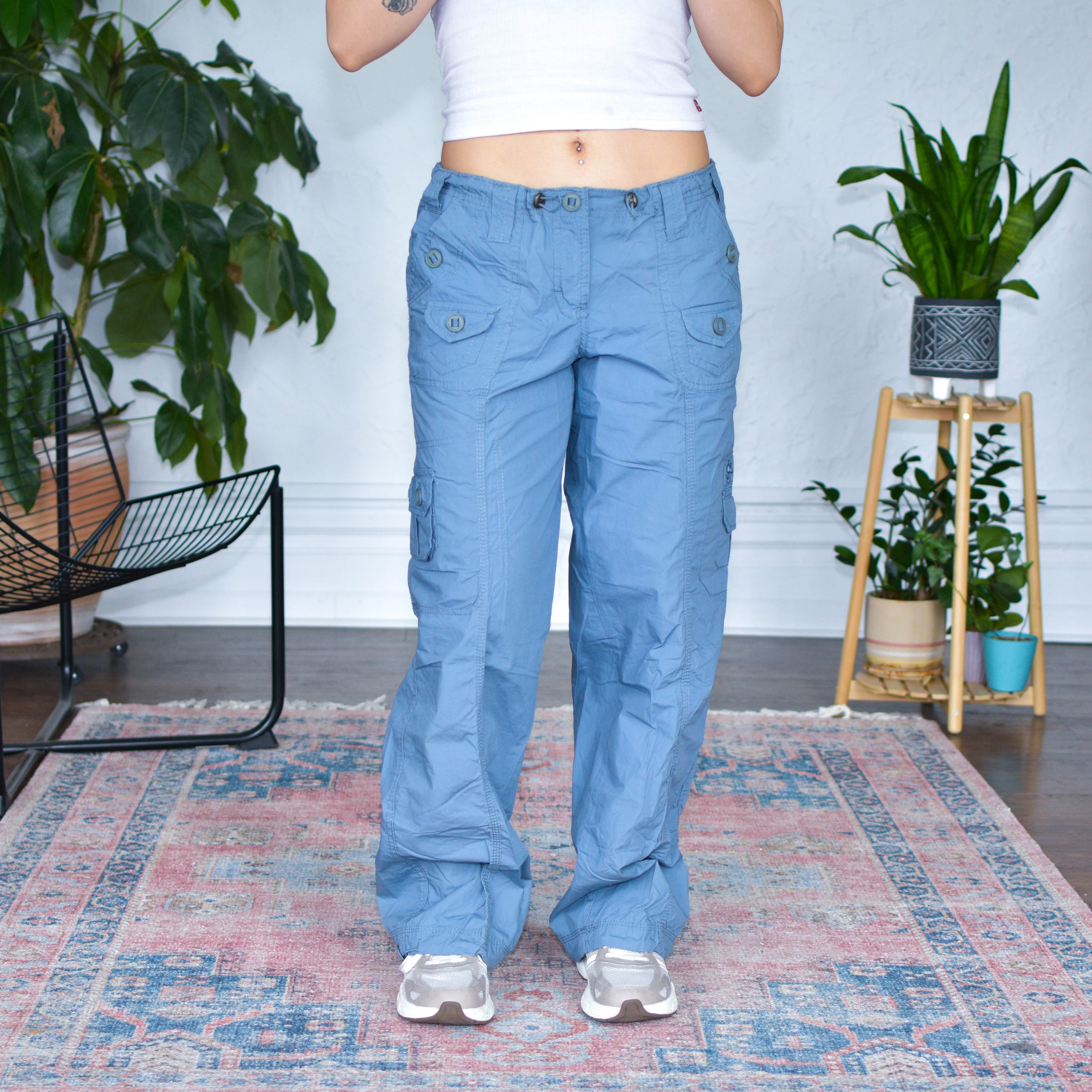 Vintage No Boundaries Femme Weathered Blue Cargo Pants