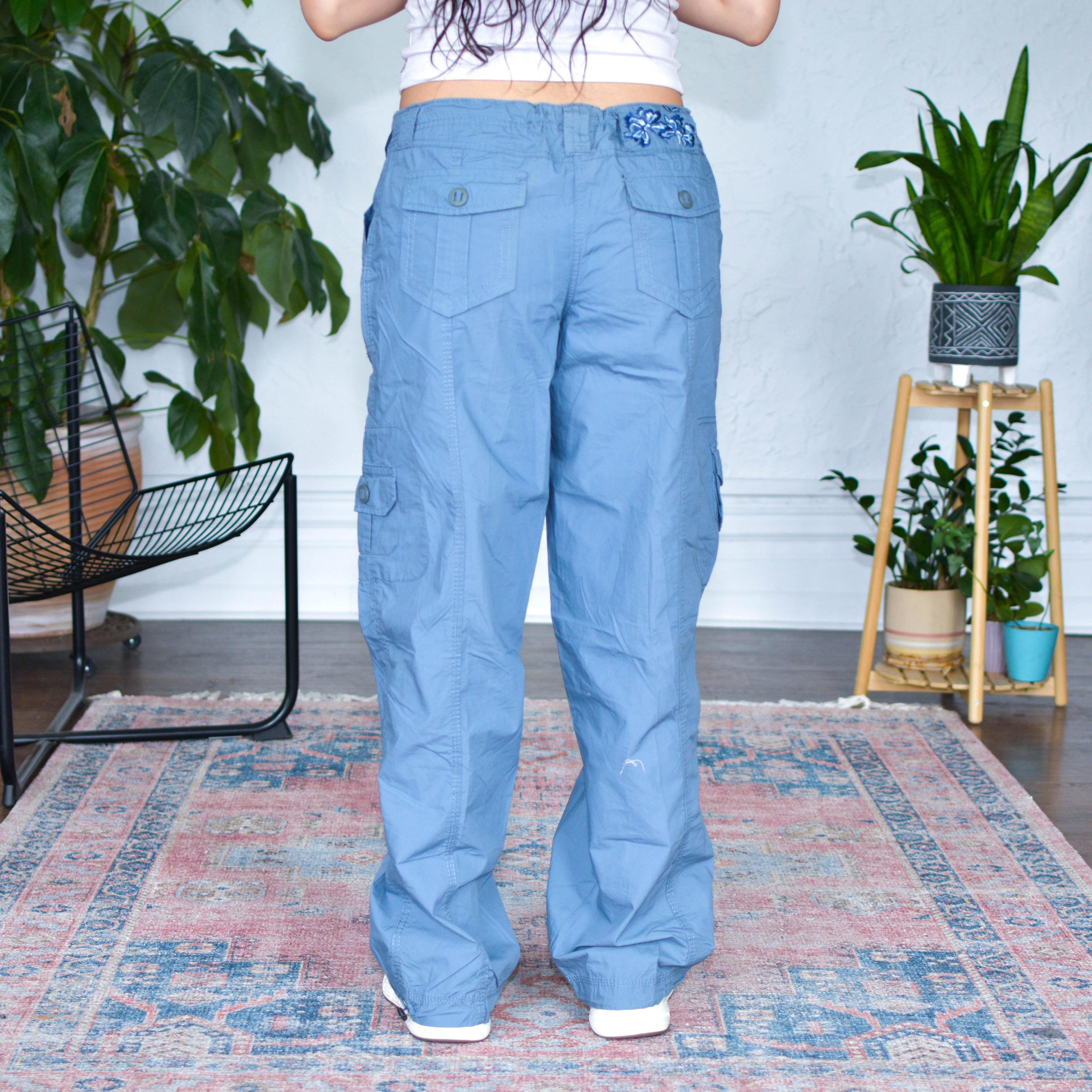 Vintage No Boundaries Femme Weathered Blue Cargo Pants
