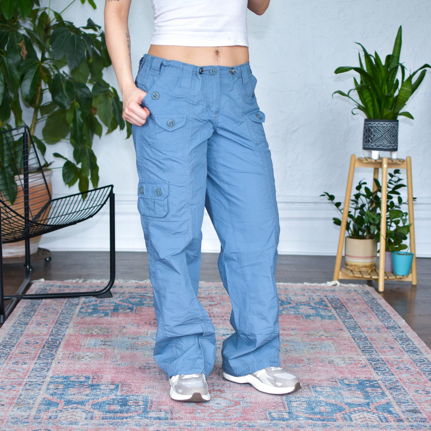 Vintage No Boundaries Femme Weathered Blue Cargo Pants