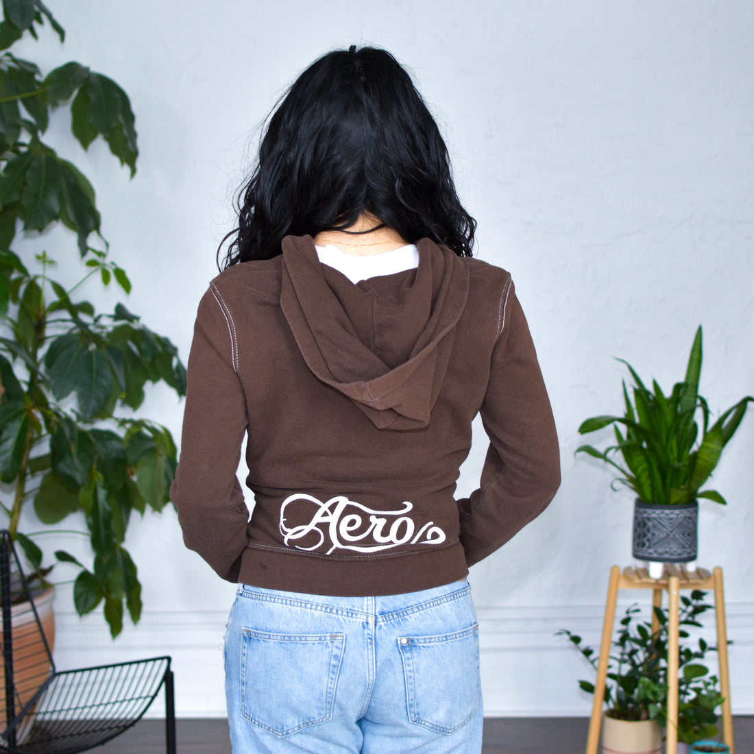 Vintage Y2K Brown Aeropostale Zip-Up Hoodie