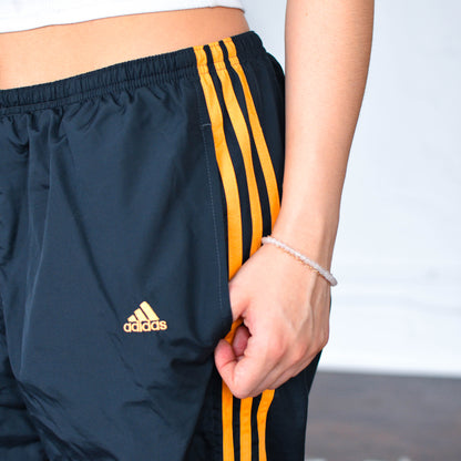 Vintage Y2K Adidas Femme Dark Gray and Orange Track Pants