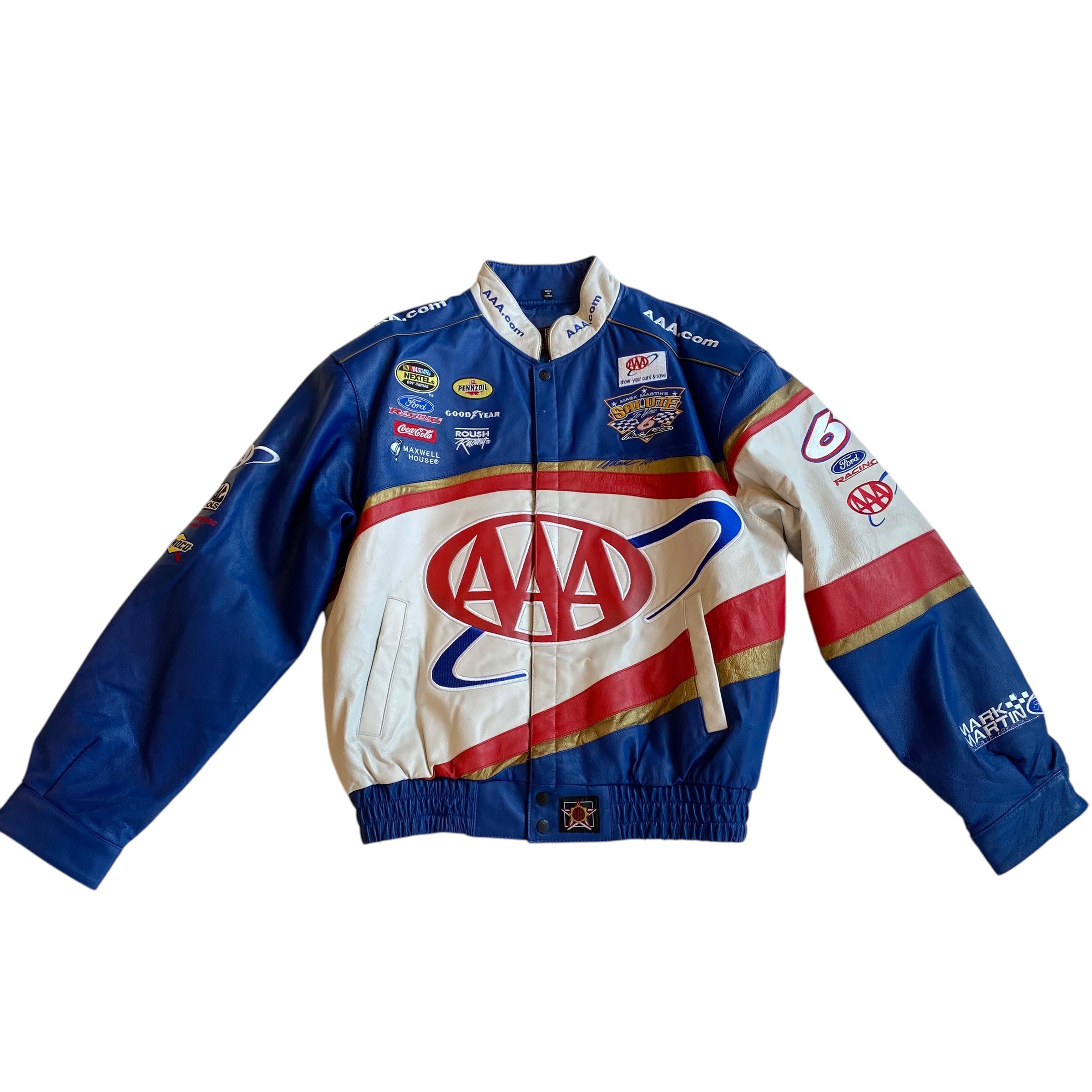 Vintage JH Design NASCAR AAA Racing Leather Jacket