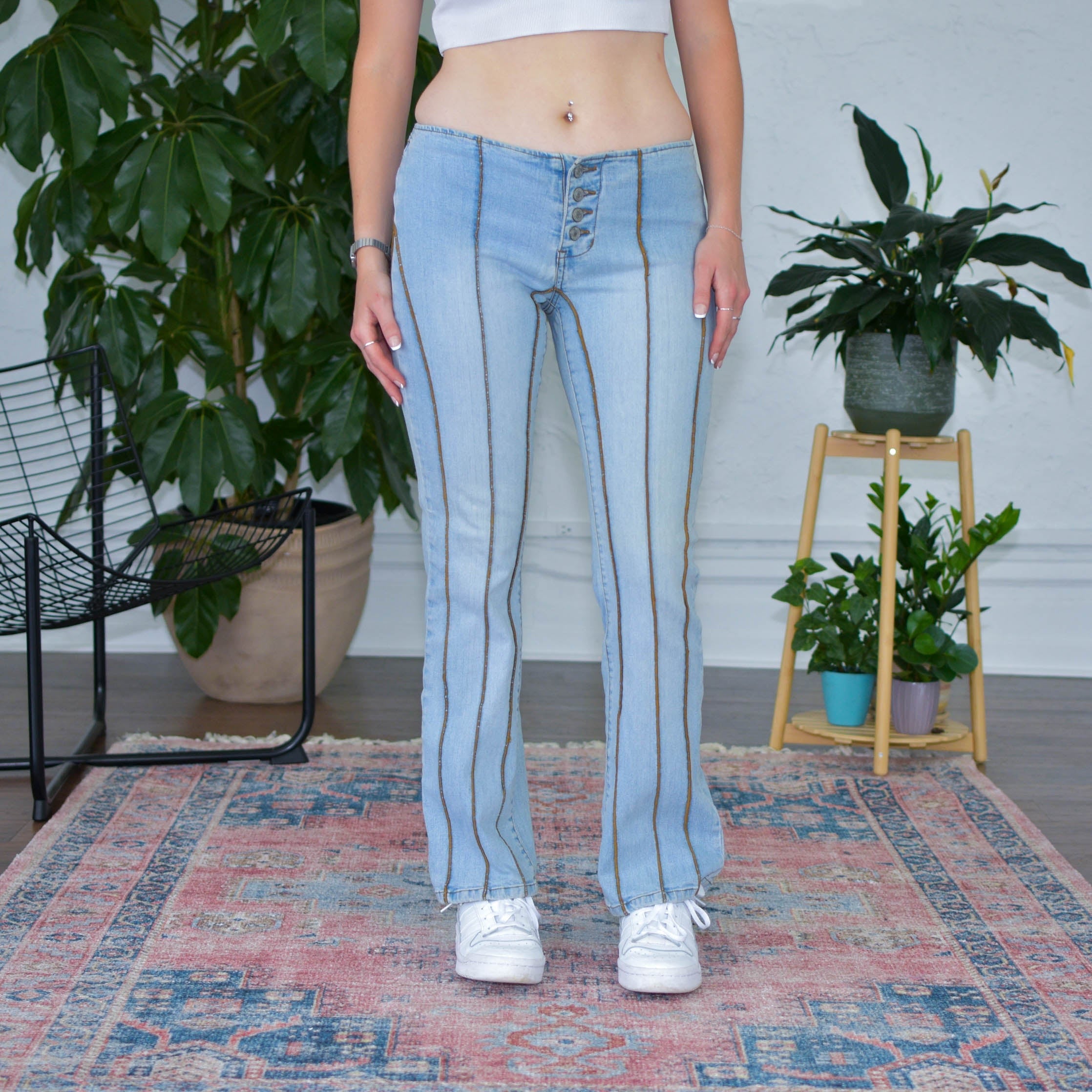 Y2k No Boundaries Stripe Flare Jeans